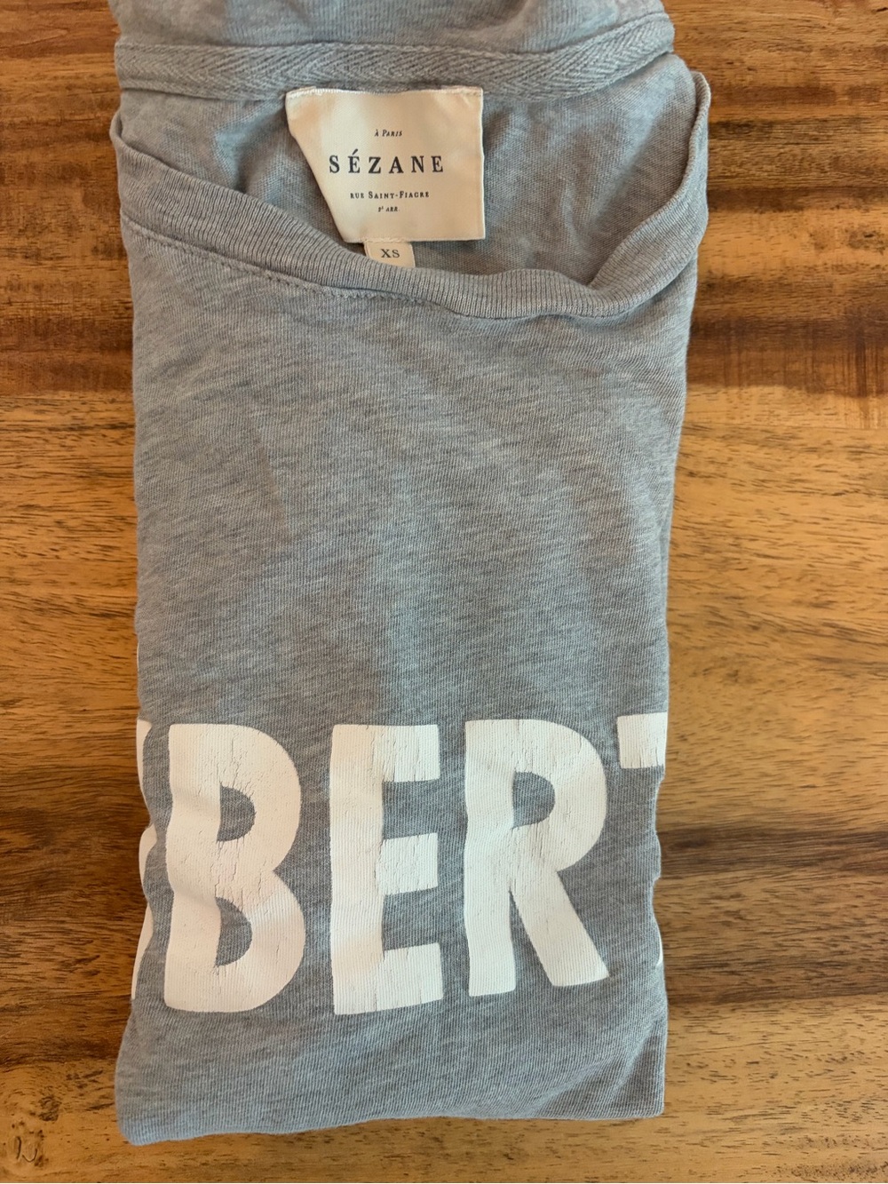 Sezane LIBERTÉ gray t shirt - size XS - Picture 6 of 7